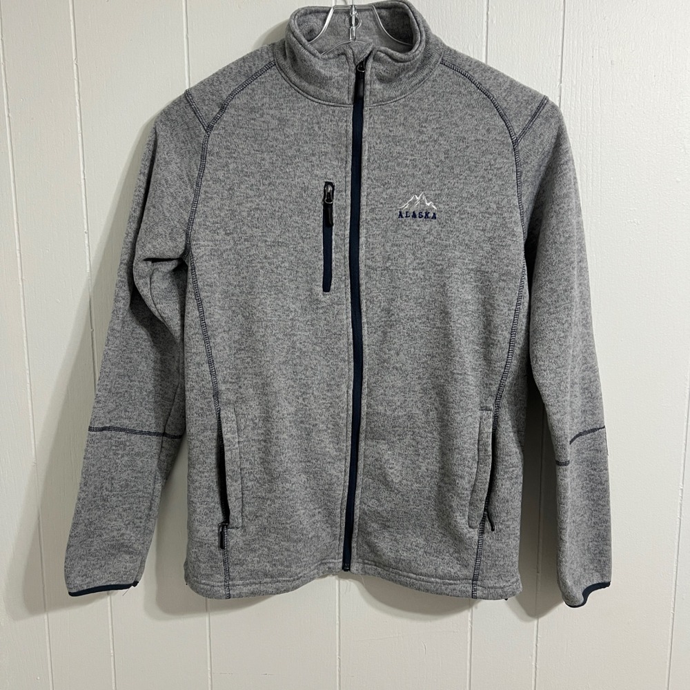 Dimco Apparel Men's XL‎ Gray Fleece Jacket Zip Up Alaska Embroidered Full Zip